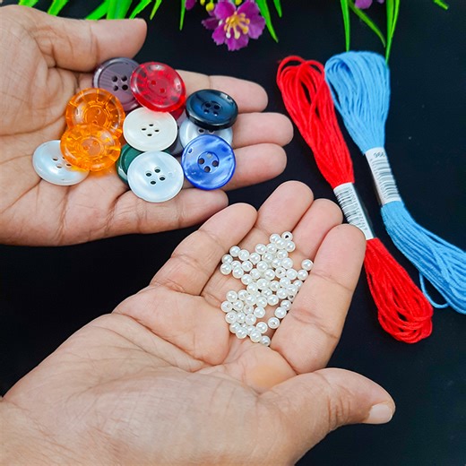 216K views · 2.5K reactions | Amazing Hand Embroidery Button Flower Design Trick - Sewing Hack - Super Easy Flower Making Idea | Dian Embroidery | Facebook