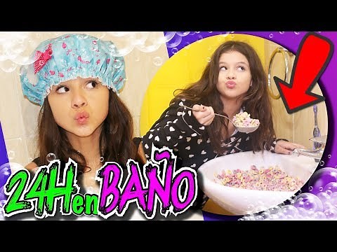 🛁 ¡¡24 HORAS en el BAÑO!! 😱Como CEREALES del LAVABO 😭 RETO PASO 24 HORAS en el BAÑO Challenge