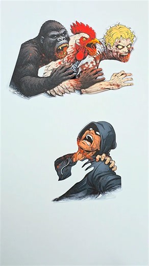 67 kids X 61 Meme Mod Friday Night Funkin Zombie Bite Matching Craft #papercraft #67kid #meme