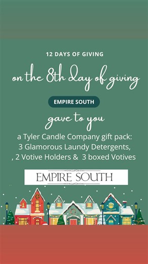 Stephanie Walker | Lake Hartwell Real Estate on Instagram: "🎄 On the 8th Day of Giving, Empire South is spreading holiday cheer with a chance to win a collection of their amazing Tyler Candle Company products. From laundry detergents, my personal favorite, to candles, votives, and more, this line is perfect for filling your home and your laundry with glamorous scents, and even a few stockings too. How to enter this giveaway: (must complete all 4 ✨ to be entered) ✨ Follow me on IG or FB + follow