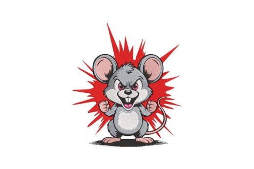 Evil Mouse Mascot Embroidery Design, Mouse Machine Embroidery, 4 Sizes, Instant Download - Etsy