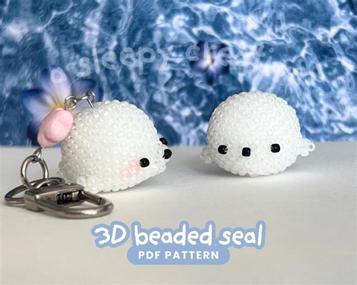 Beaded Seal Pattern PDF • 3D Seed Bead Tutorial | Peyote Stitch Keychain DIY - Etsy