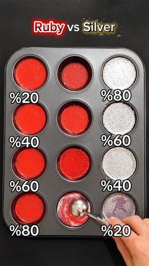 Ruby vs Silver Luxury Satisfying Color Mix | ❤️🤍 #colors #colorpalette