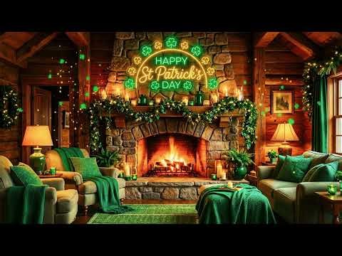 🍀 1 Hour St. Patrick’s Day Music | Irish Party & Cozy Fireplace Ambience