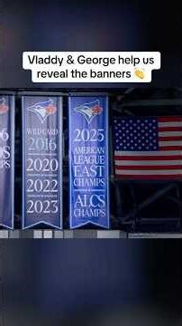 Vladimir Guerrero Jr. and George Springer unveil our American League Championship banner 💙