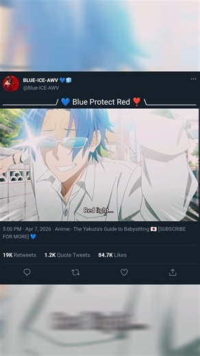 💙 Blue Protect Red ❣️ #shorts #trending #anime #awv
