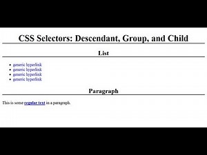 Descendant and Group Selectors with CSS