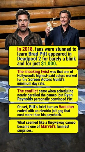 Brad Pitt's Shocking $1,000 Cameo: The Deadpool 2 Story#BradPitt #Deadpool2 #MovieFacts