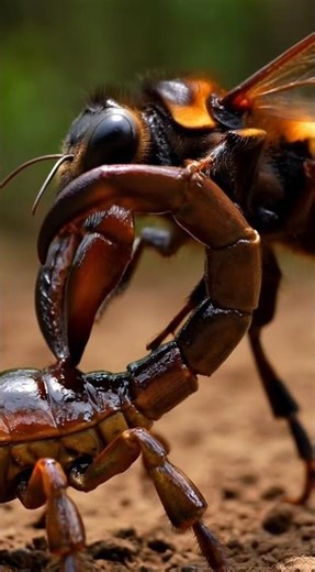 LETHAL STING! 🐝 Giant Hornet vs Scorpion! #Shorts