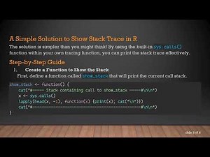How to Show Stack Trace Without an Error in R