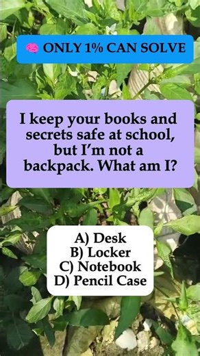 I Keep Your Books and Secrets Safe at School but Not a Backpack – What Am I? #shorts