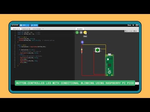 Button-Controlled LED with Conditional Blinking Using Raspberry Pi Pico