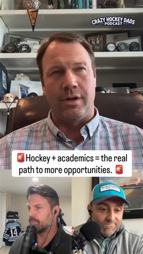 Crazy Hockey Dads Podcast on Instagram: "🚨Follow for youth hockey parenting advice, college hockey recruiting, and real development talk. 🎙️In Episode 36, Doug Christiansen drops a truth every hockey parent needs to hear: getting to Division 1 college hockey isn’t just talent. You need health, timing, and academics. With only 60+ Division 1 programs, grades can shrink your recruiting options fast. Strong academics keep doors open and give your player more choices when it’s time for college hoc