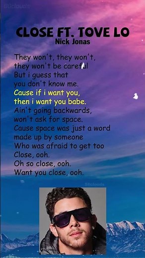 Nick Jonas - Close ft. Tove Lo (Lyrics) #shorts