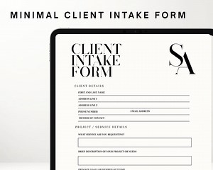 Canva Client Intake Template | Printable, Customizable, Editable | for Service Provider, Consulting, Photographers | Minimalist Style Form - Etsy Australia