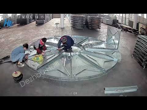 Steel (HDG or Stainless steel ) sectional modular round/circular water tank installation video
