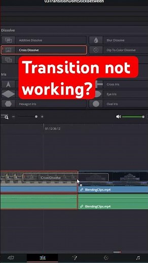 Transitions Not Adding in DaVinci Resolve? Tutorial for beginners! #davinciresolve #davincitutorial