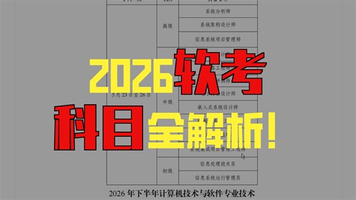 2026年度计算机技术与软件专业技术资格（水平）考试工作安排