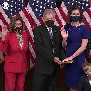 13K views · 198 reactions | Louisiana Congresswoman Julia Letlow was sworn in on Wednesday as the first Republican woman to represent the state. Letlow won the seat after her husband Luke Letlow died unexpectedly from COVID-19 before taking office. https://cbsn.ws/3mK8xXW | CBS News | Facebook