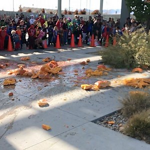 The case of the exploding pumpkin. #pumpkinpalooza #thecountylibrary #pumpkinsmash #slowmotion #happyhalloween | The County Library