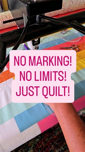 Natalia Bonner on Instagram: "No marking. Just rulers, rhythm, and a whole lot of possibility. ✨ In this clip, I’m using the straight side + circle end of the Sway4 machine quilting ruler to quilt the foundation, simply following the built-in markings on the ruler for curve and placement… then filling it all in with hand-guided free-motion feathers. This is where the magic really happens—when you start mixing ruler quilting with free-motion quilting, your options absolutely explode. Traditional.