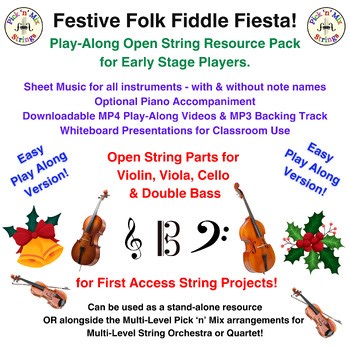 Festive Folk Fiddle Fiesta - Open String Resource Pack for Early Stage Players