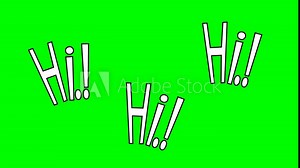 Sound effect hi hi hi text on green background. speech expression letters text symbols laughing animated