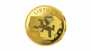 The gold coin features motifs of the tree of life, DNA chain and grain