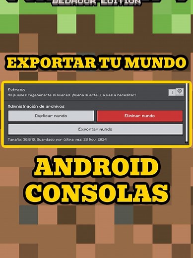 Exportar tu mundo en Minecraft Bedrock: Guía completa