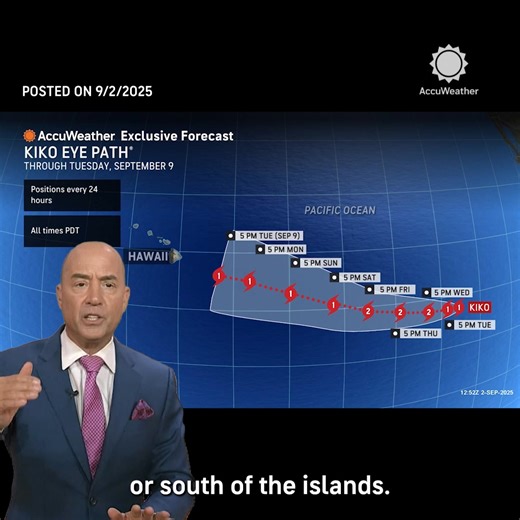 55K views · 429 reactions | Two storms in the Eastern Pacific could impact land in the coming days. AccuWeather's Bernie Rayno breaks down what to expect from Tropical Storm Lorena near Mexico and Hurricane Kiko heading toward Hawaii. | AccuWeather | Facebook