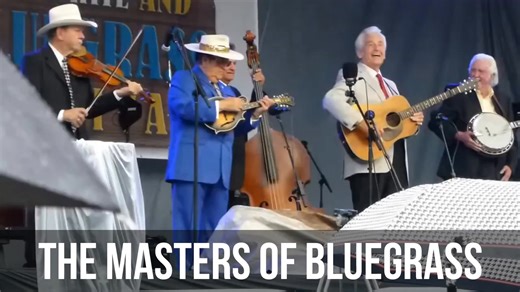The Masters of Bluegrass, an assembly of legendary players, delivered a crisp version of the classic "Blue Ridge Mountain Home." The powerful performance showcases the best of traditional bluegrass music. | The Grand Ole Gazette