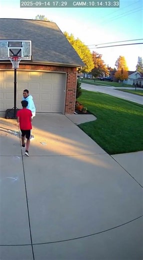 Basketball Window Problem #dadhumor #familyfail #securitycam #oopsmoment #funnyvideo