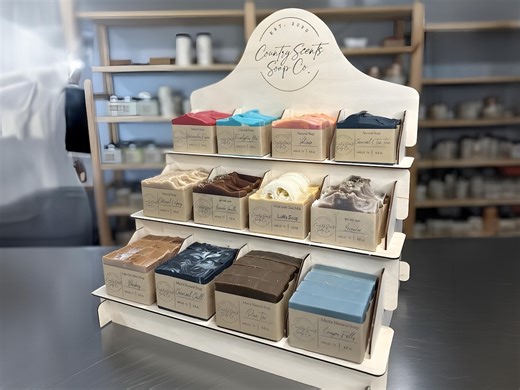 Soap Display Stand: Custom 3-tier Wooden Vendor Shelf, Tabletop Soap Rack With Compartments for Craft Shows and Retail Displays - Etsy