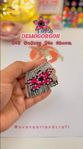 DIY Demogorgon Safety Pin Charm 👾 Cute & Easy Craft Idea #diy #craft #handmade