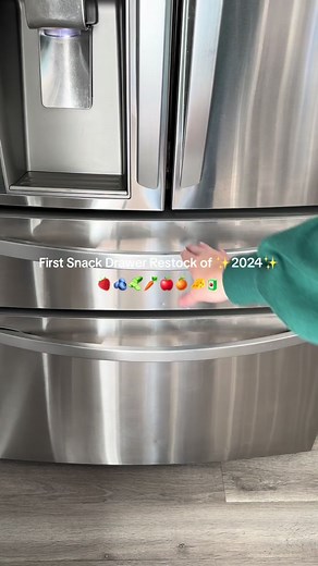 First snack drawer restock of the year! We are back to school already & im not ready 😩 #snackdrawer #snackdrawerrestock #restockwithkay #firstvideoof2024 #backtoschool #organizedfridge #organizedhome #restockasmr