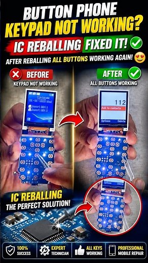 Button Phone Keypad Problem Solved⚡ IC Reballing Success | 100% Working