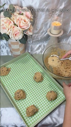Recipe At The End! Kitchen Sink Oatmeal Cookies🤍 #oatmealcookies #recipe #baking #cookies