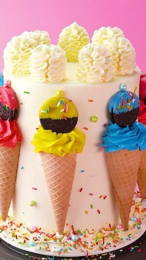 Amazing Ice Cream Birthday Cake Decorating Idea
