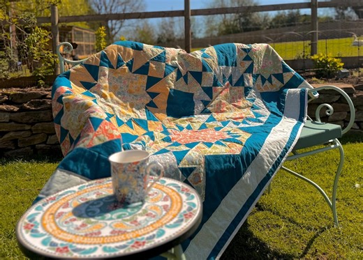 Heirloom Star Quilt – Tilda Fabric Patchwork Bed Quilt, Cottage Garden Style - Etsy