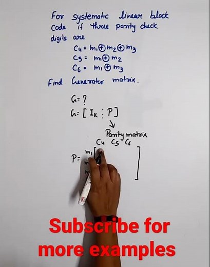 Linear block code | Find Generator Matrix