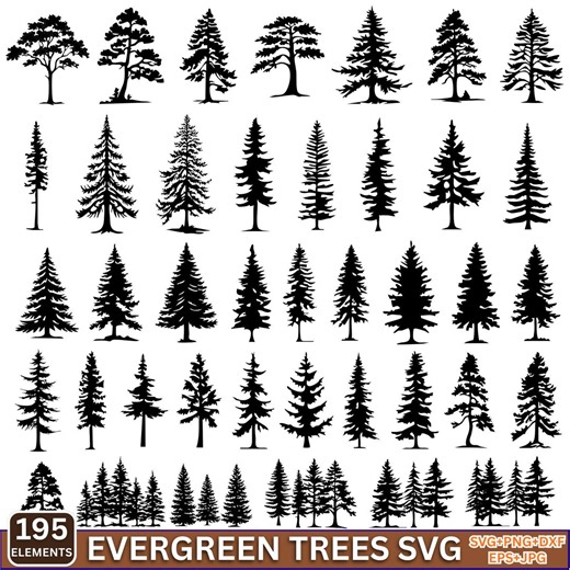 Evergreen Trees Svg / Pine Tree Svg File / Fir Tree Stencil / Forest Svg Bundle / Instant Download / Mountain Svg Bundle / Commercial Use - Etsy Canada