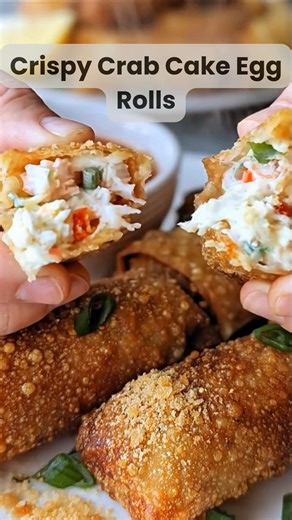 13K views · 153 reactions | Crispy Crab Cake Egg Rolls Golden crunch...