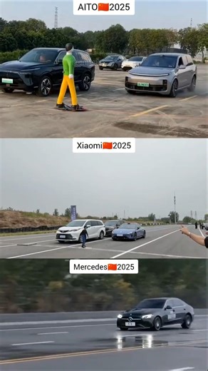 AITO vs Xiaomi vs Mercedes — 2025 AEB Showdown on Wet Roads