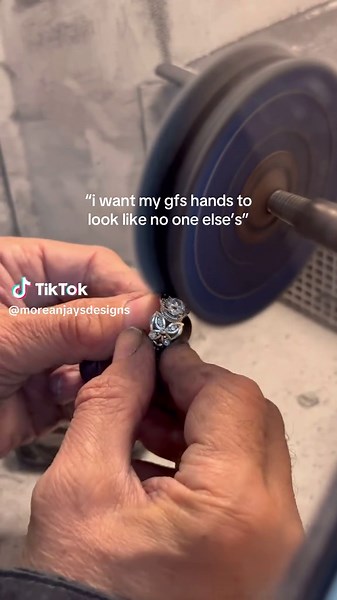 Unique Bridal Set: Floral Engagement & Butterfly Band