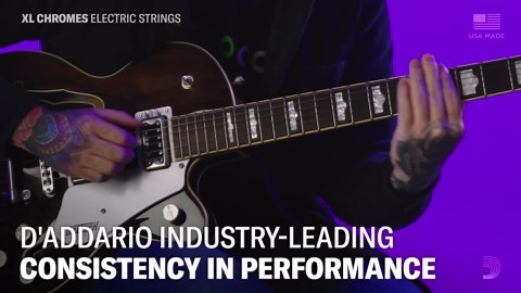 D'Addario Guitar Strings - XL Chromes Electric Guitar Strings - Flat Wound - Polished for Ultra-Smooth Feel and Warm, Mellow Tone - ECG24 - Jazz Light, 11-50, 1-Pack