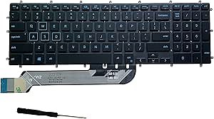 Laptop Replacement Keyboard for Dell Inspiron: 7566 7567 7577 7588 7773 7778 7779 3579 3558 3583 3779 5565 5567 5570 Replacement Keyboard with Backlit & Frame US Layout (Blue Backlit)