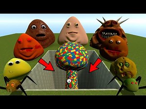 ALL NORMAL 3D POU BOU'S REVENGE Monsters VS LEGO Mr TREE PHASE 2 in BIG HOLE in Garry's Mod