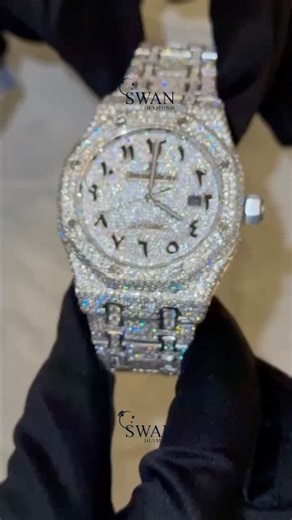 🔥 AP Full Iced-Out Arabic Dial Watch Unboxing | Bust Down Arabic Numerals AP | Swan Diamond 💎✨