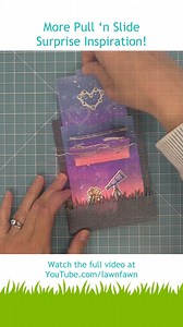 8.1K views · 180 reactions | Check out Kelly's beautiful ink-blended night sky Pull 'n Slide Surprise card! Who's ready to go star gazing with the mice? #lawnfawn #pullnslidesurprise #interactivecards #inkblending | Lawn Fawn | Facebook