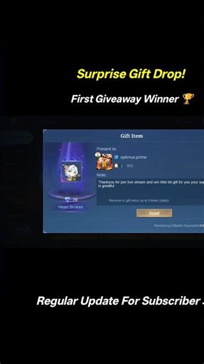 Giveaway Emote Subscribers 🎁#mlbb #5vs5 #mlbb #shorts #viral#mobilelegends